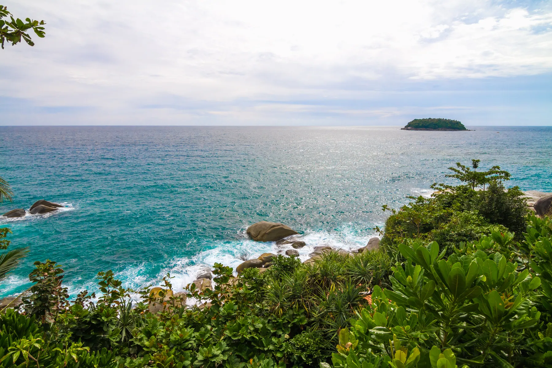 The headland, the rocks and the island off Kata